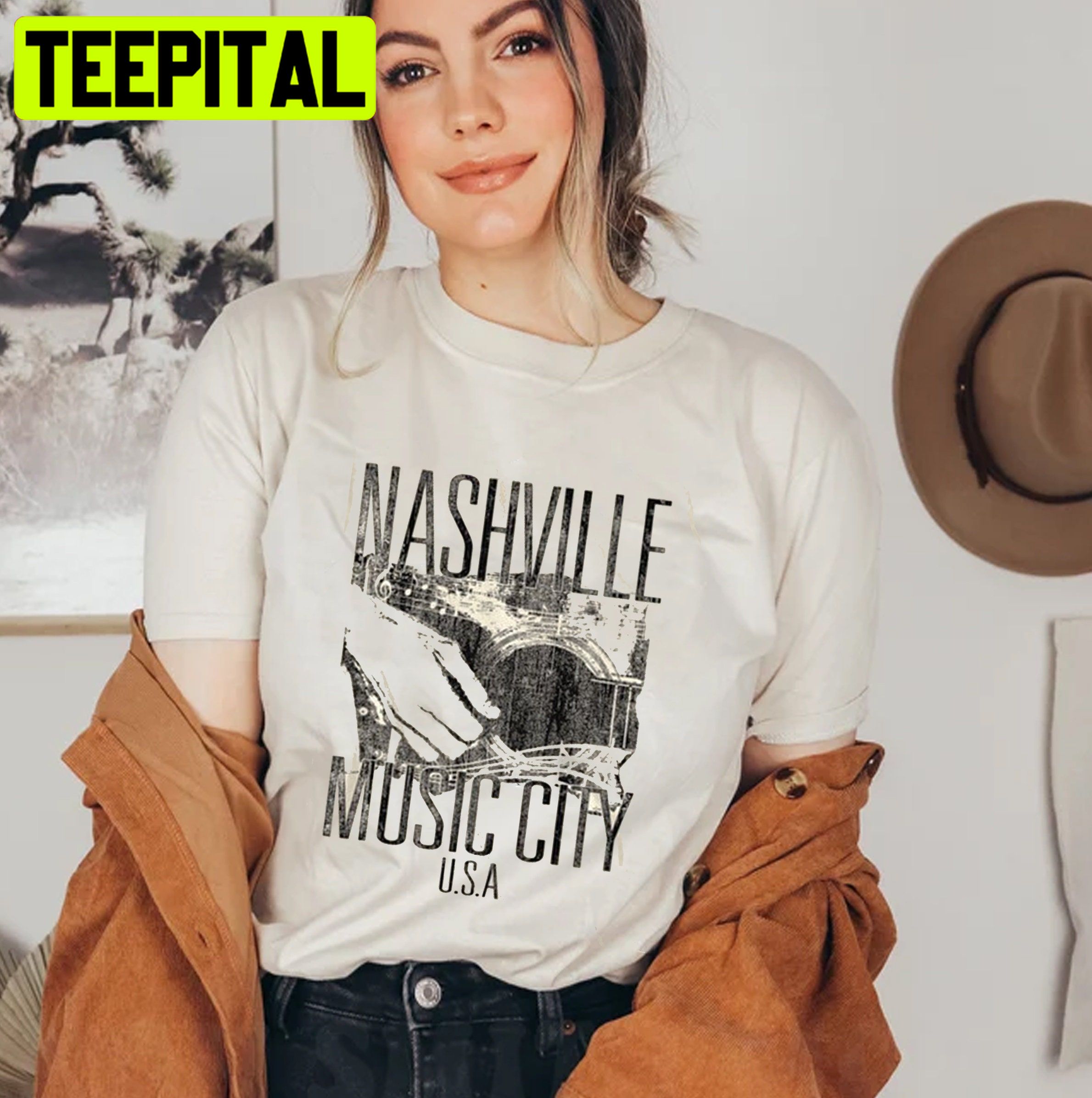 Nashville Guitar Retro Vintage Trending Unisex T-Shirt Nashville Guitar Retro Vintage Trending Unisex T-Shirt