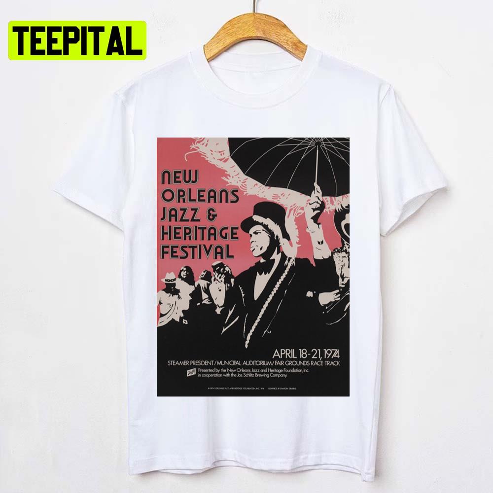 New Orleans Jazz & Heritage Festival 1974 Chet Baker Unisex T-Shirt New Orleans Jazz & Heritage Festival 1974 Chet Baker Unisex T-Shirt