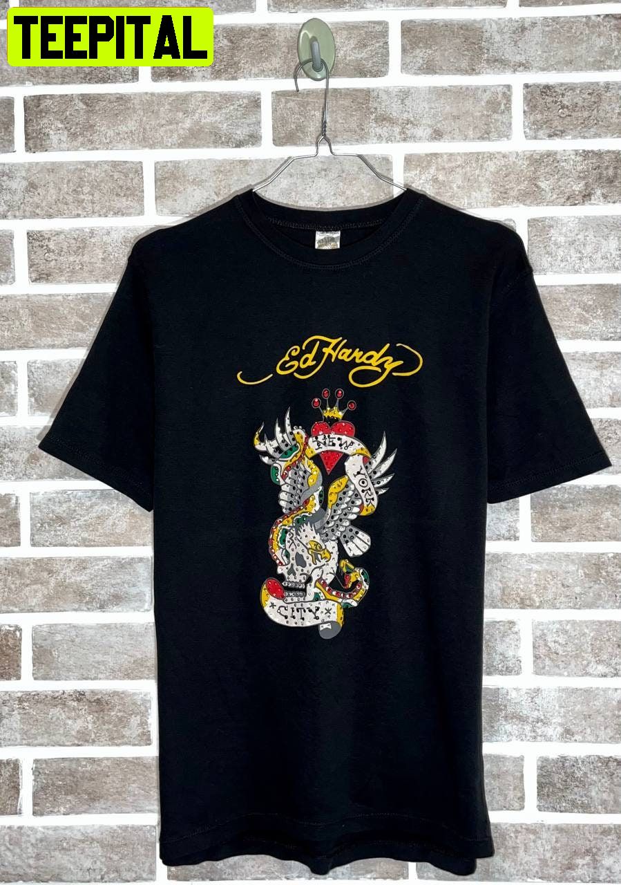 New York City Ed Hardy Christian Audigier Retro Design T-Shirt New York City Ed Hardy Christian Audigier Retro Design T-Shirt
