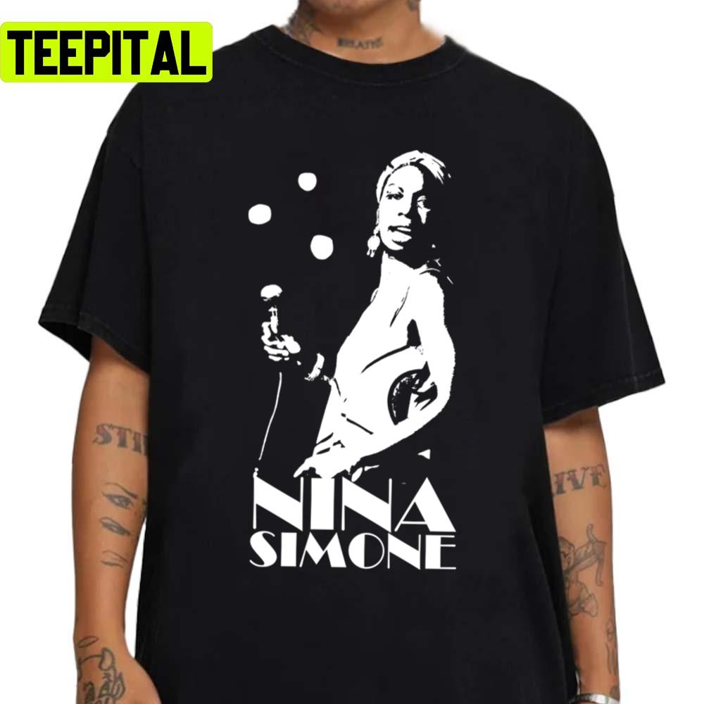 Nina Goddam Simone White Stencil Unisex Sweatshirt Nina Goddam Simone White Stencil Unisex Sweatshirt