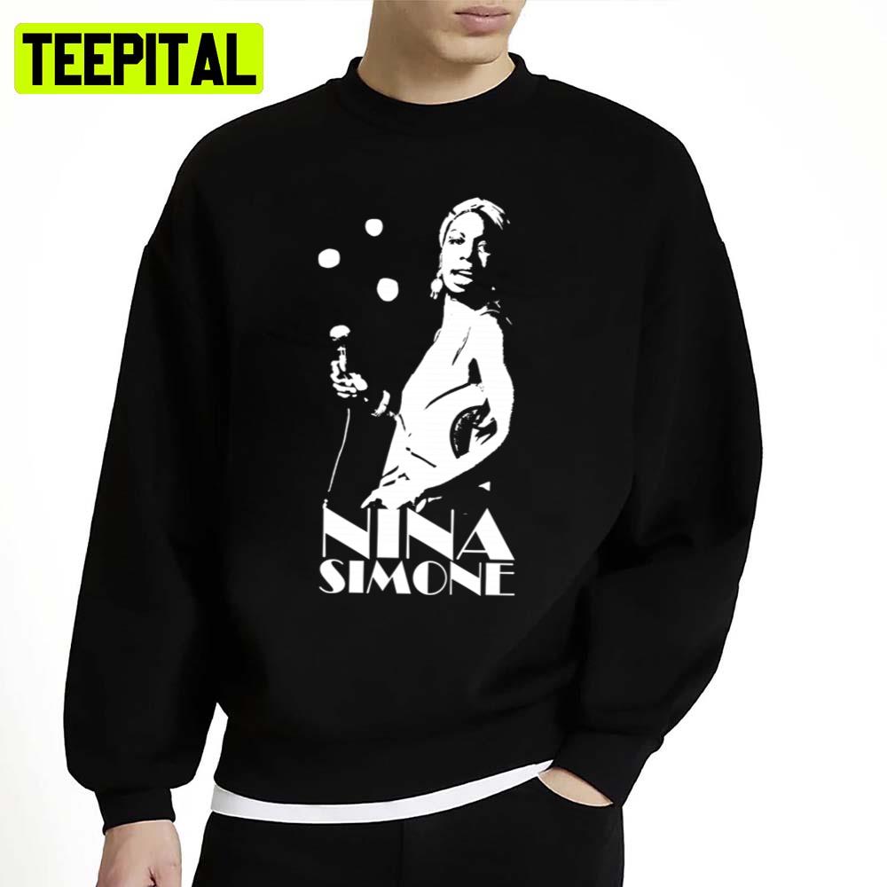 Nina Goddam Simone White Stencil Unisex Sweatshirt Nina Goddam Simone White Stencil Unisex Sweatshirt
