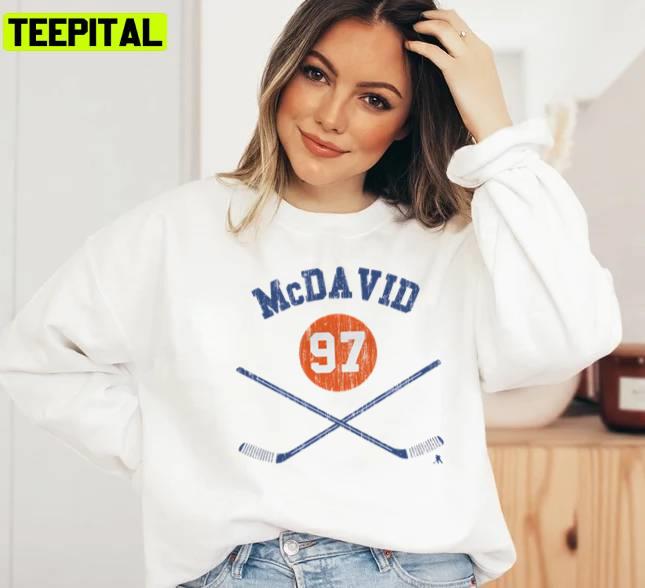 Number 97 Ice Hockey Connor Mcdavid Sticks Unisex T-Shirt Number 97 Ice Hockey Connor Mcdavid Sticks Unisex T-Shirt