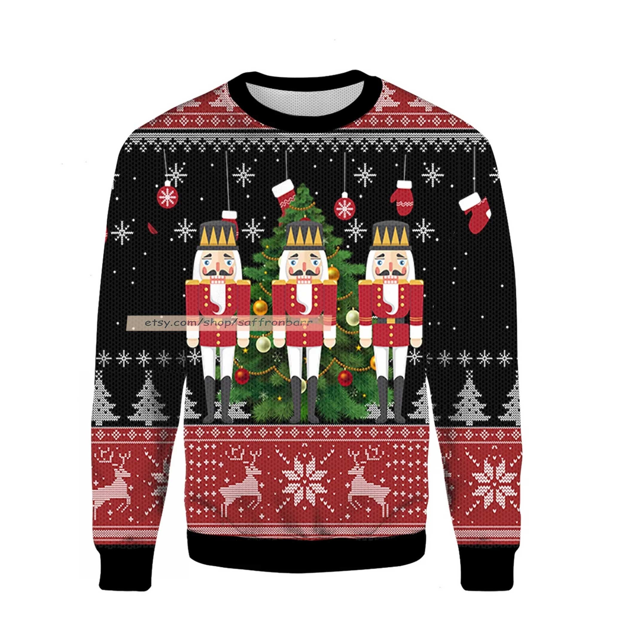 Nutcracker Christmas Tree Ugly 3D Sweater Nutcracker Christmas Tree Ugly 3D Sweater
