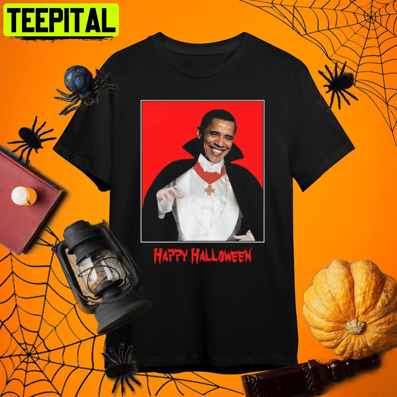 Obama Halloween Vampire Retro Art Unisex T-Shirt Obama Halloween Vampire Retro Art Unisex T-Shirt