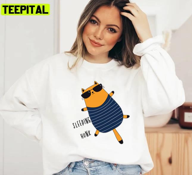 Orange Cat Cool Cat Sunglasses Sleeping Hunk Unisex T-Shirt Orange Cat Cool Cat Sunglasses Sleeping Hunk Unisex T-Shirt