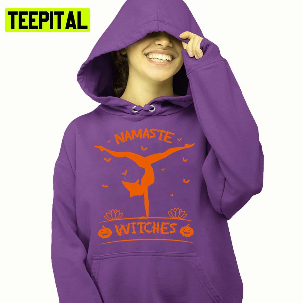 Orange Design Halloween Namaste Witches Yoga Hoodie Orange Design Halloween Namaste Witches Yoga Hoodie