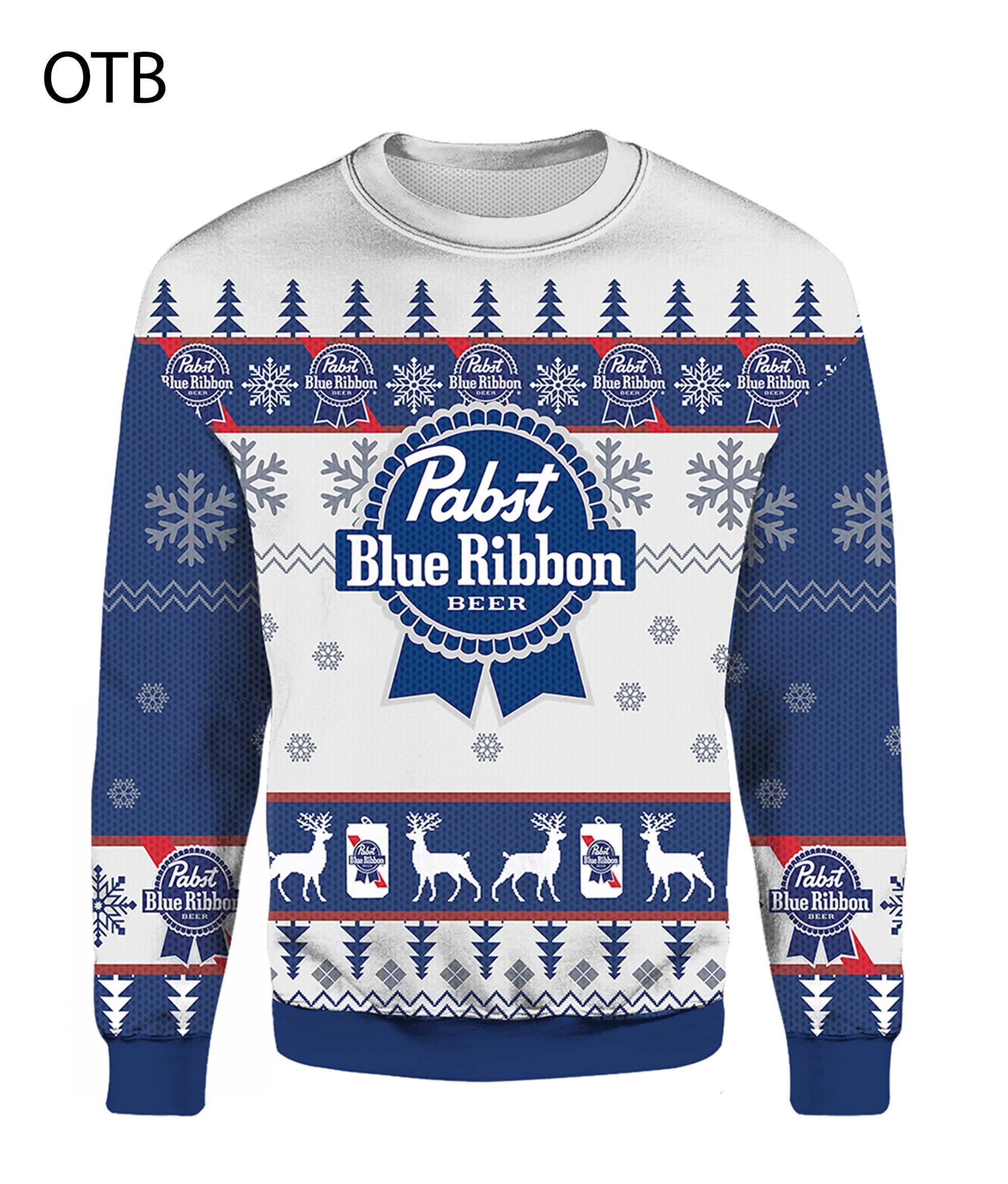 Pabst Blue Ribbon Christmas Xmas 3D Sweater Pabst Blue Ribbon Christmas Xmas 3D Sweater