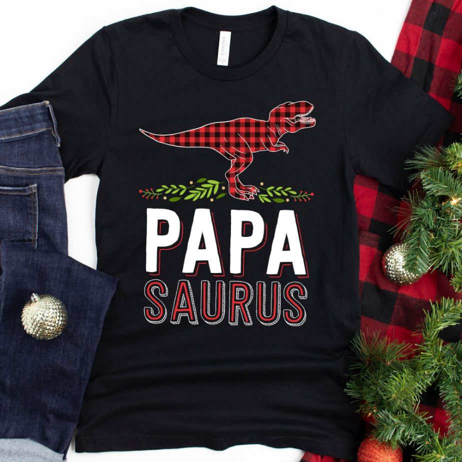 Papa Saurus Christmas T-Shirt Papa Saurus Christmas T-Shirt