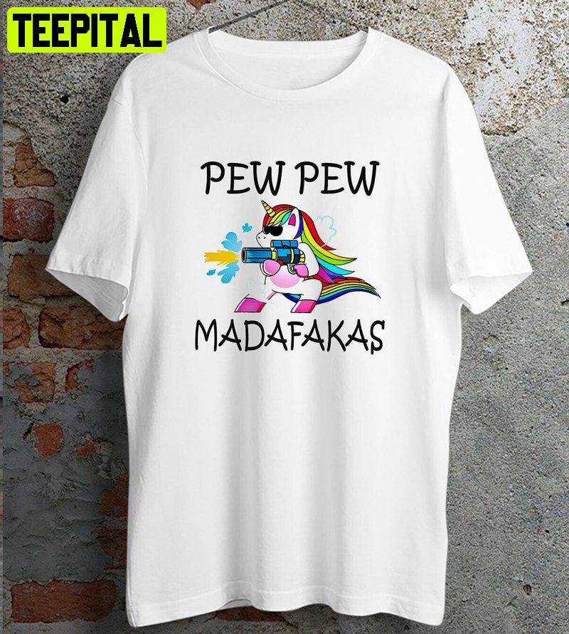Pew Pew Madafakas Meme Unicorn Horse Lgbt Retro Design T-Shirt Pew Pew Madafakas Meme Unicorn Horse Lgbt Retro Design T-Shirt