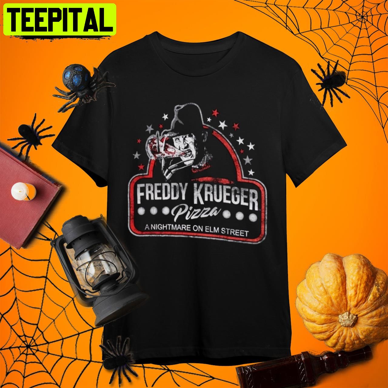 Pizza A Nightmare On Elm Street Horror Movie Freddy Krueger Retro Art Unisex T-Shirt Pizza A Nightmare On Elm Street Horror Movie Freddy Krueger Retro Art Unisex T-Shirt