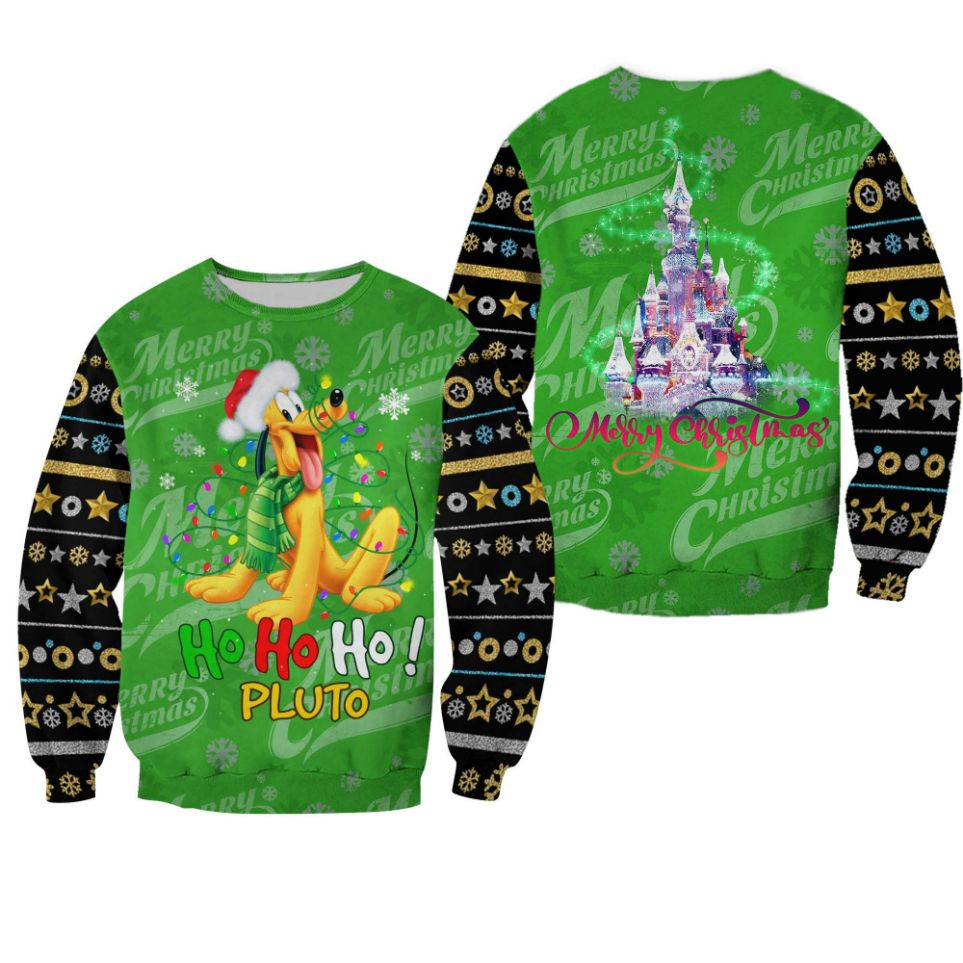 Pluto Dog Pattern Xmas Green 2022 Christmas 3D Sweater Pluto Dog Pattern Xmas Green 2022 Christmas 3D Sweater