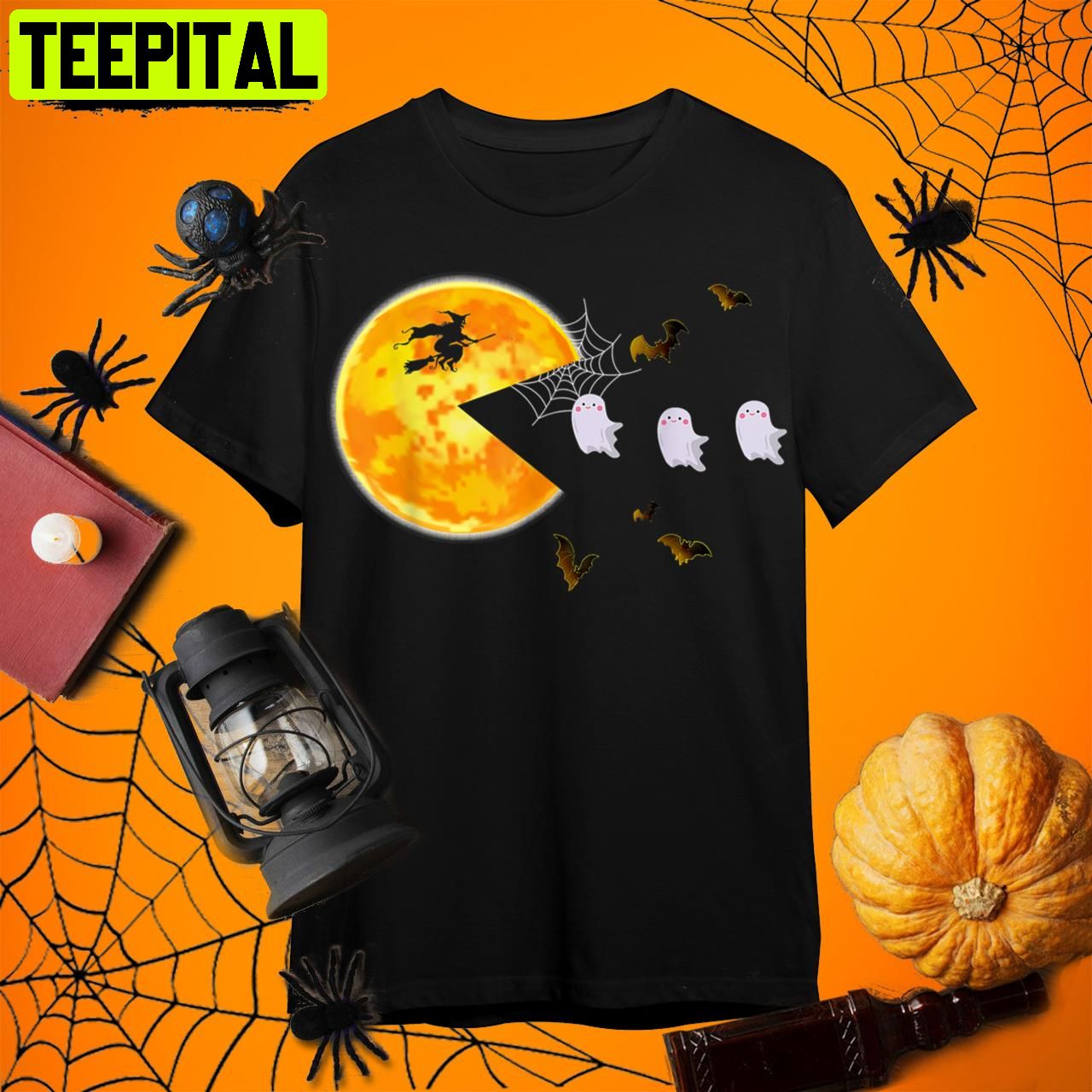 Pumpkin Eating Boo Ghost Gamer Retro Art Unisex T-Shirt Pumpkin Eating Boo Ghost Gamer Retro Art Unisex T-Shirt