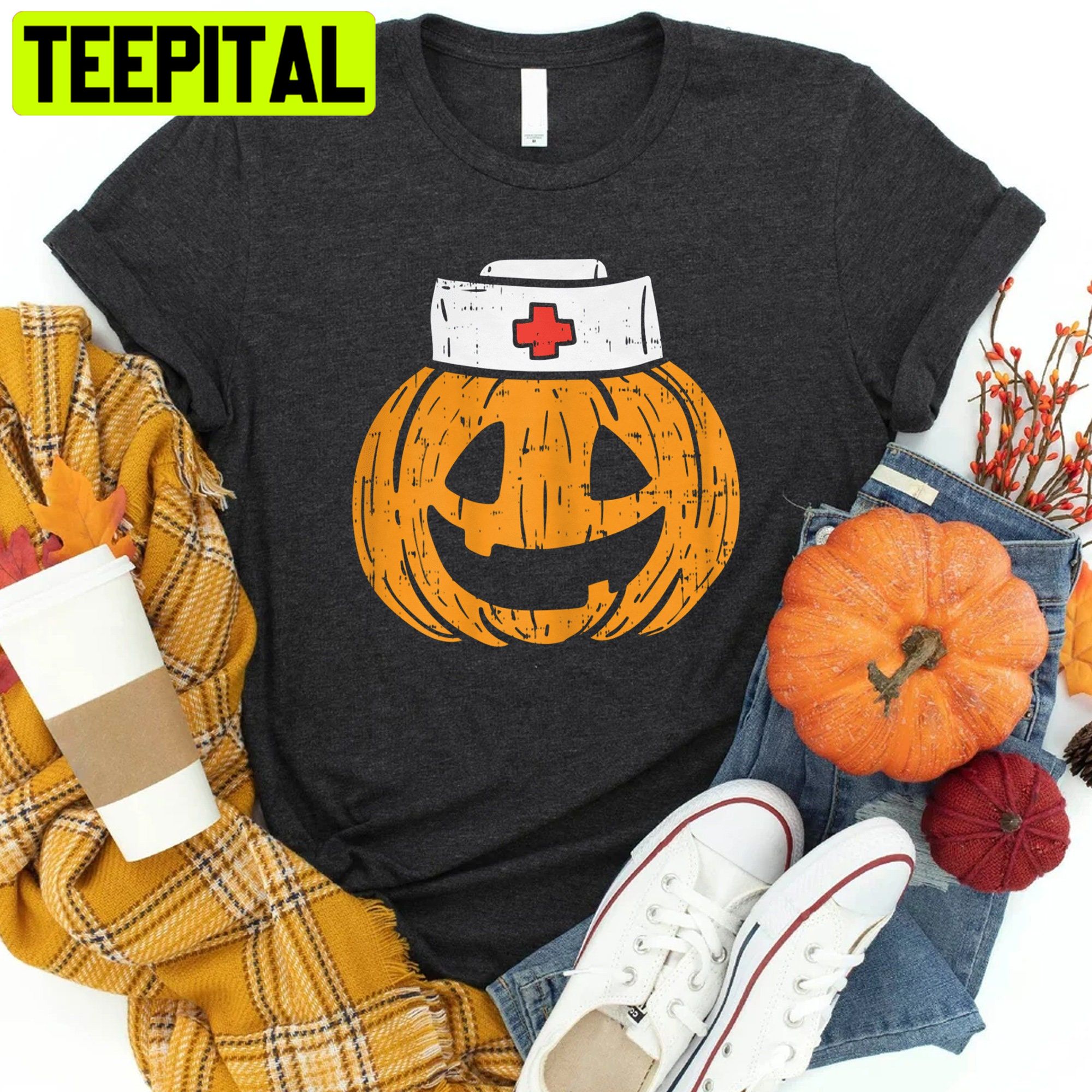 Pumpkin Halloween Nurse Trending Unisex Shirt Pumpkin Halloween Nurse Trending Unisex Shirt