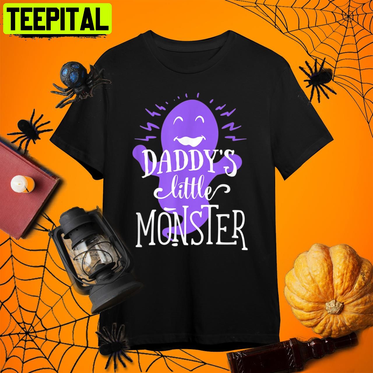 Purple Little Monster Halloween Single Dad Retro Art Unisex T-Shirt Purple Little Monster Halloween Single Dad Retro Art Unisex T-Shirt