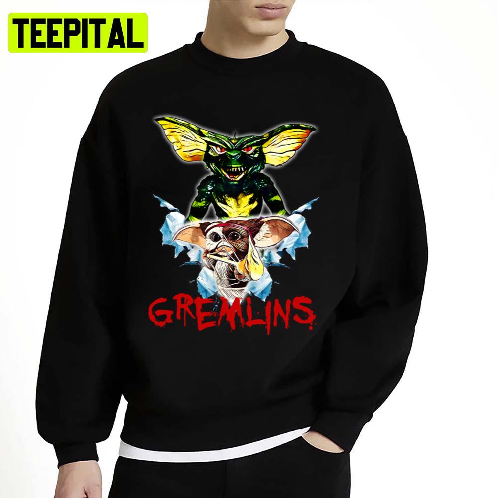 Red Text Design Mogwai Gremlins Unisex Sweatshirt Red Text Design Mogwai Gremlins Unisex Sweatshirt