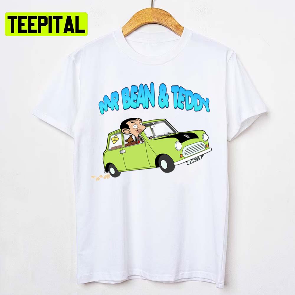 Retro 90s Design Mr Bean And Teddy In The Car Unisex T-Shirt Retro 90s Design Mr Bean And Teddy In The Car Unisex T-Shirt