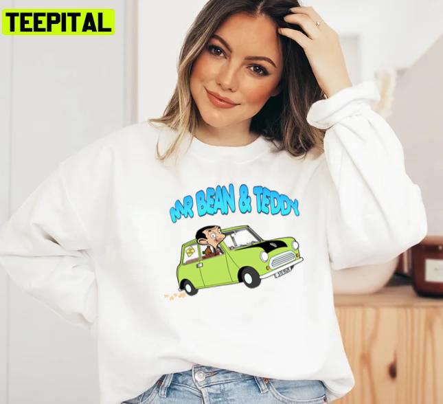 Retro 90s Design Mr Bean And Teddy In The Car Unisex T-Shirt Retro 90s Design Mr Bean And Teddy In The Car Unisex T-Shirt