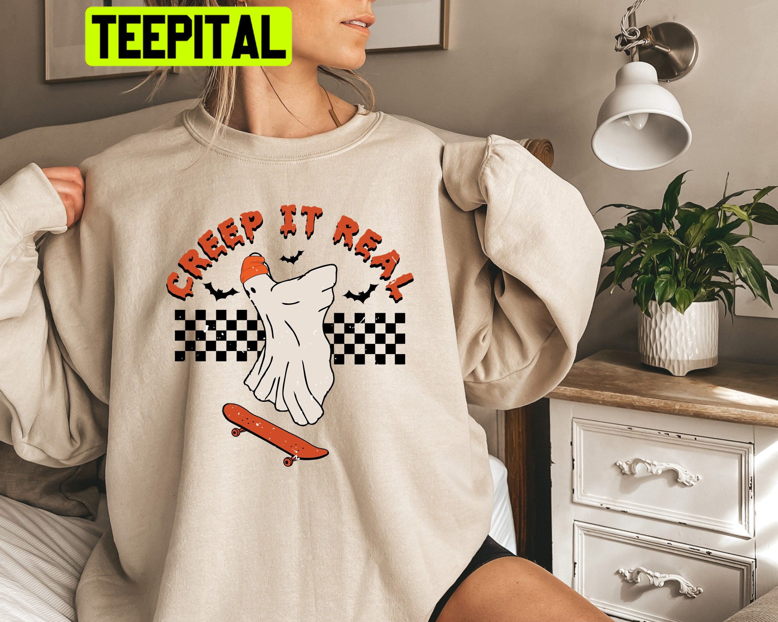 Retro Halloween Creep It Real Trending Unisex Sweatshirt Retro Halloween Creep It Real Trending Unisex Sweatshirt