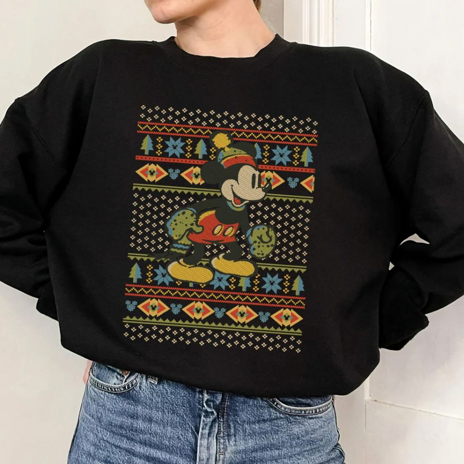 Retro Mickey Mouse Ugly Christmas Sweatshirt Retro Mickey Mouse Ugly Christmas Sweatshirt