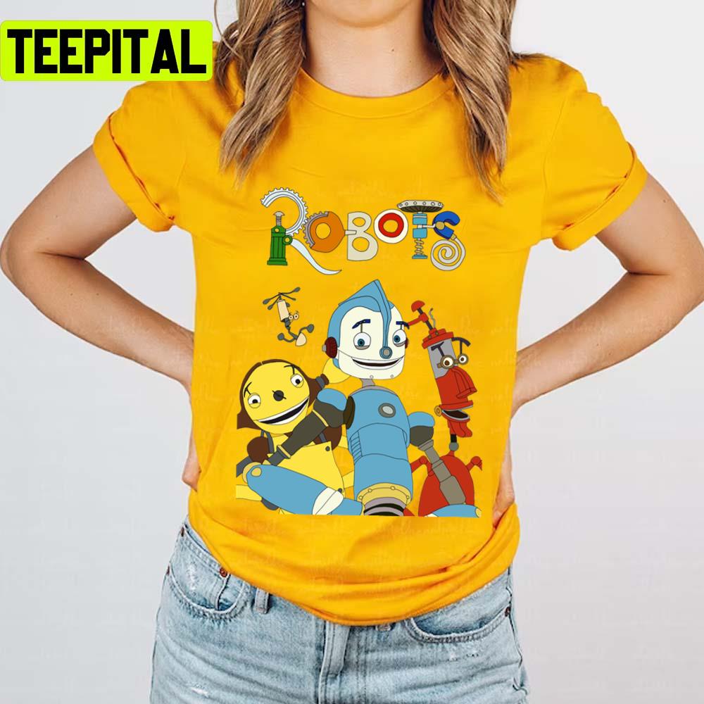 Robots Cute Retro Cartoon Unisex T-Shirt Robots Cute Retro Cartoon Unisex T-Shirt