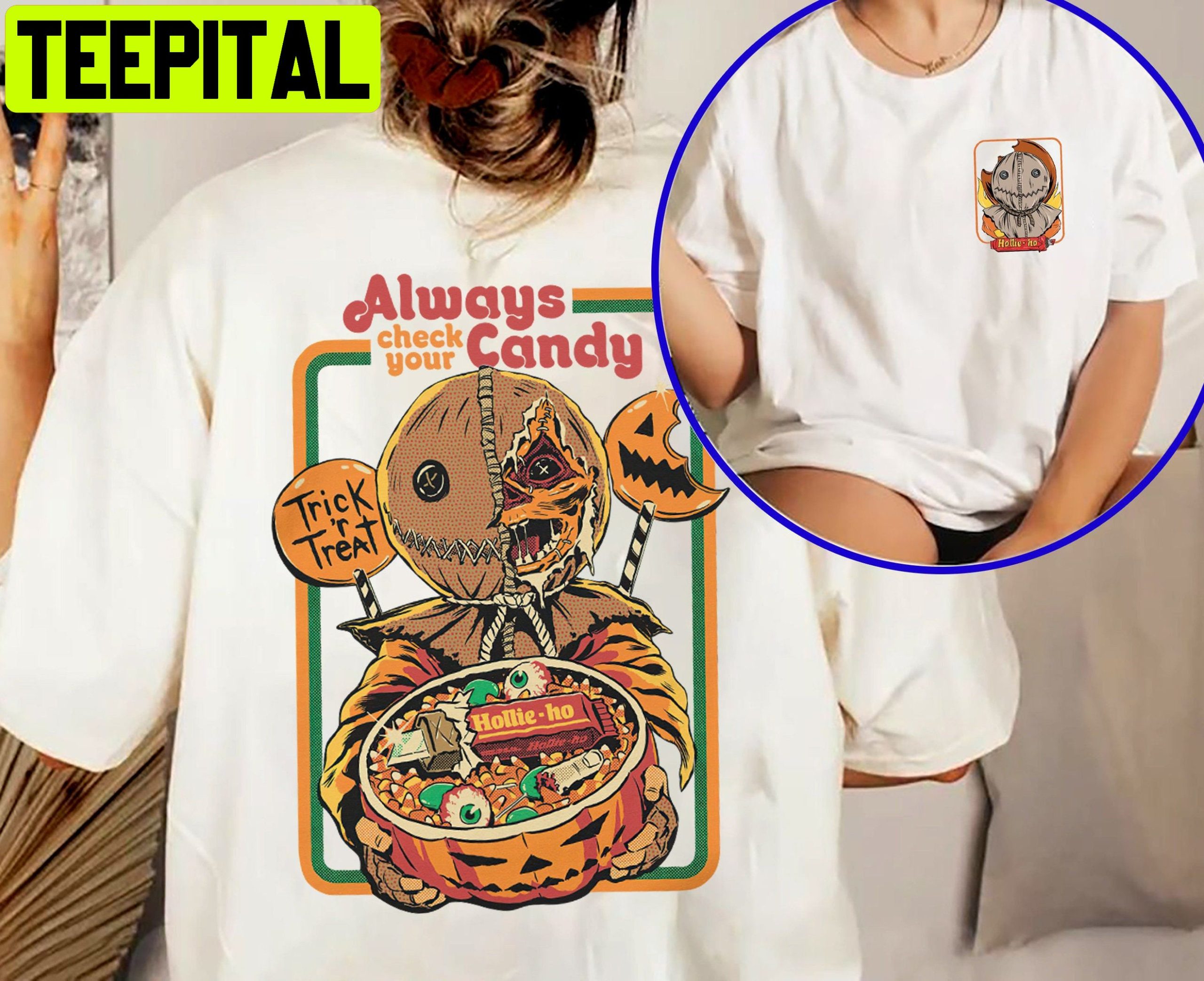Sam Always Check Your Candy Retro Trick Or Treat Cute Horror Movie Sweatshirt Sam Always Check Your Candy Retro Trick Or Treat Cute Horror Movie Sweatshirt