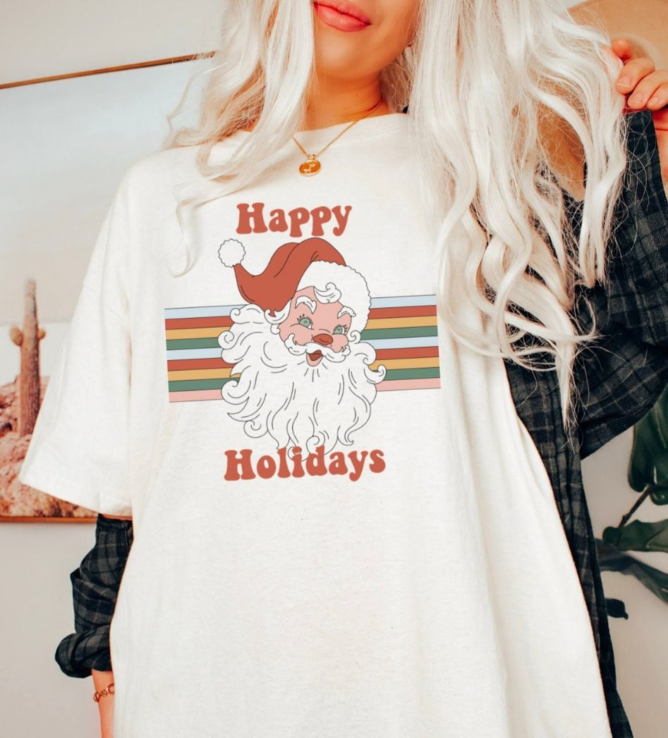 Santa Christmas Graphic Shirt Santa Christmas Graphic Shirt