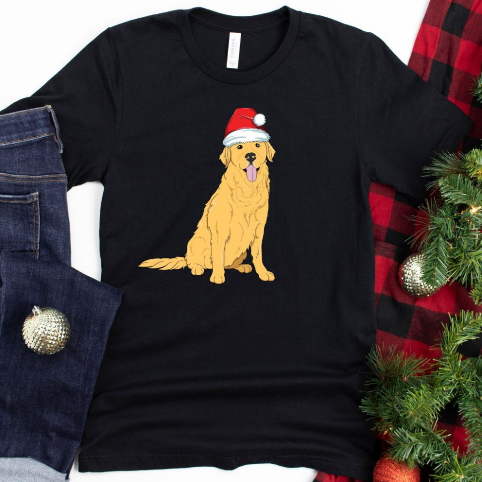 Santa Golden Retriever Christmas T-Shirt Santa Golden Retriever Christmas T-Shirt