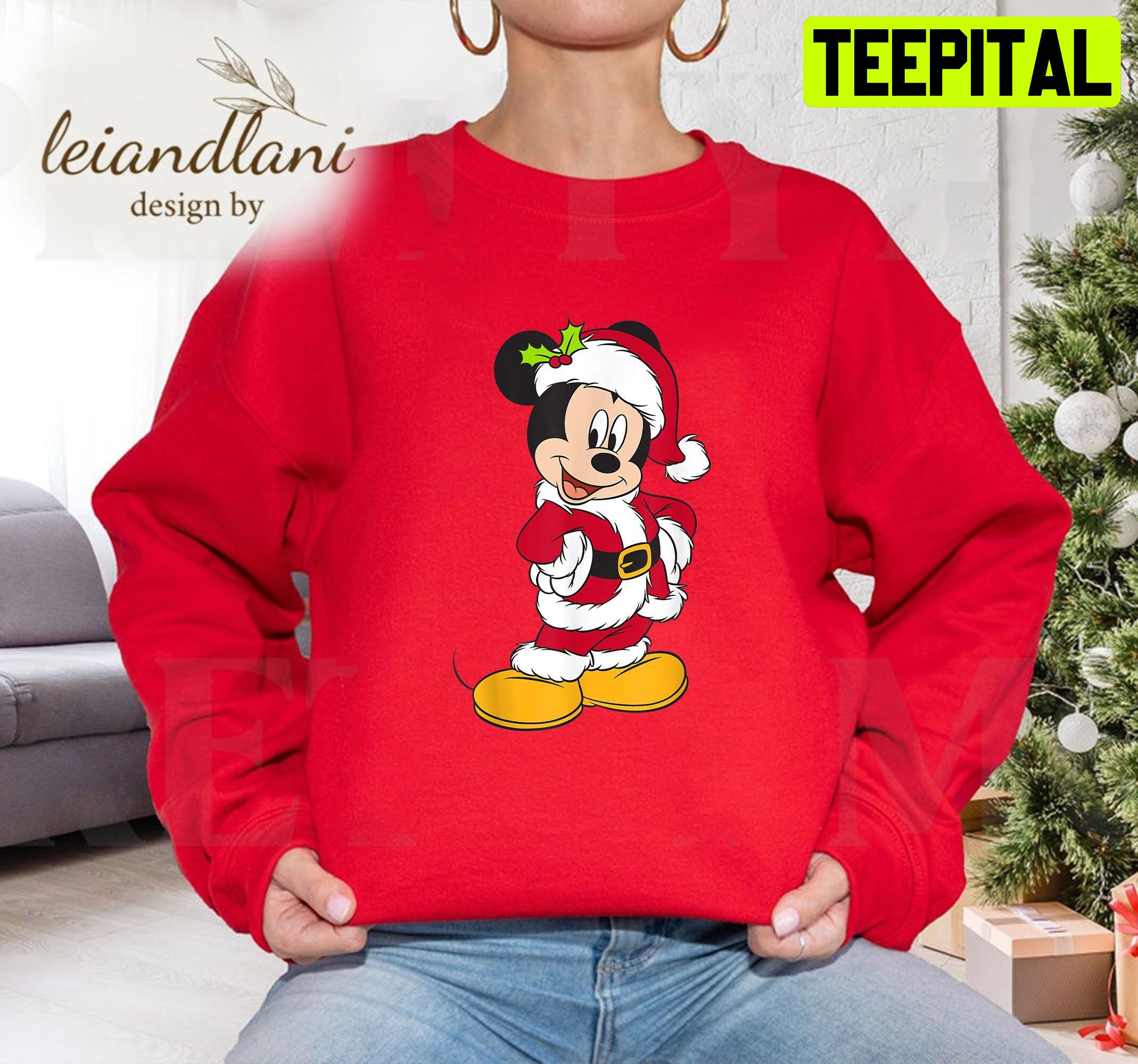 Santa Mickey Mouse Holiday Walt Group Christmas Sweatshirt Santa Mickey Mouse Holiday Walt Group Christmas Sweatshirt