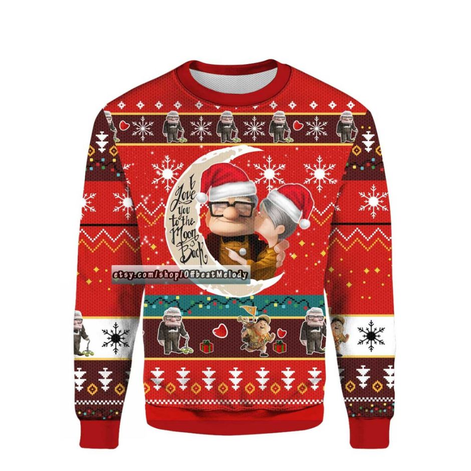Santa Up Movies Ugly Christmas Sweater Santa Up Movies Ugly Christmas Sweater