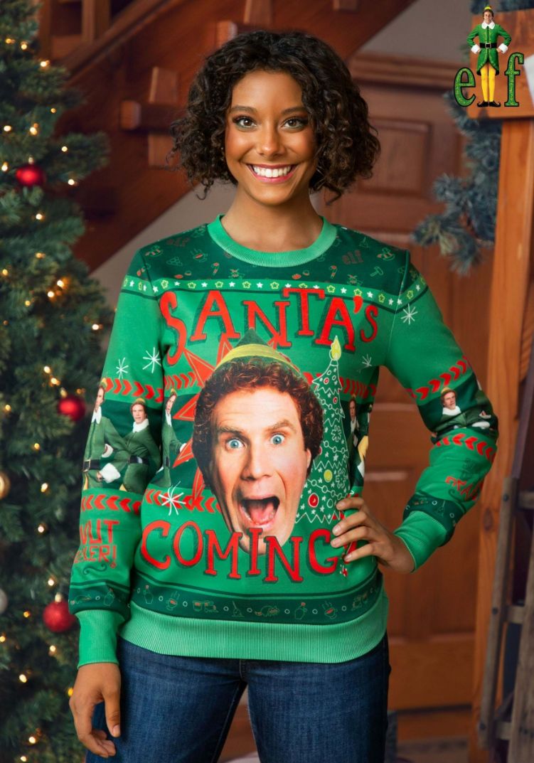 Santa's Coming Elf Ugly 3D Christmas Sweatshirt Santa's Coming Elf Ugly 3D Christmas Sweatshirt