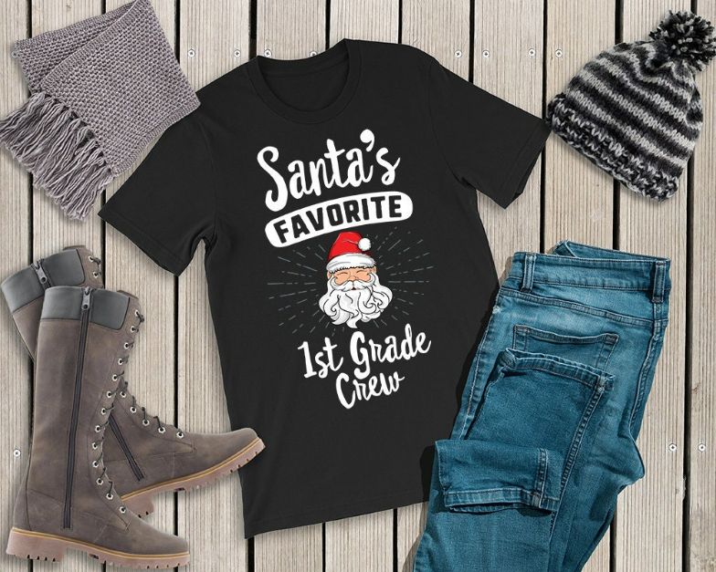 Santa's Favorite 1st Grade Crew Shirt Christmas Teacher Shirt Santa's Favorite 1st Grade Crew Shirt Christmas Teacher Shirt
