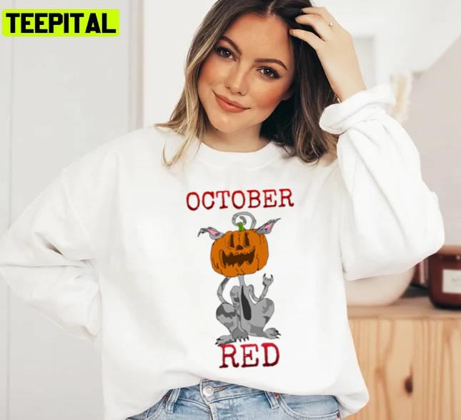 Scary Pumpkin October Red Unisex T-Shirt Scary Pumpkin October Red Unisex T-Shirt
