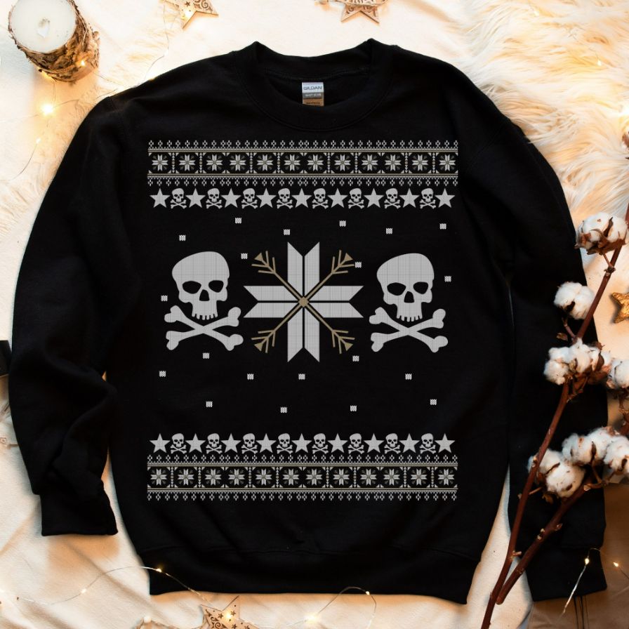 Skull Skull Ugly Christmas Sweatshirt Skull Skull Ugly Christmas Sweatshirt