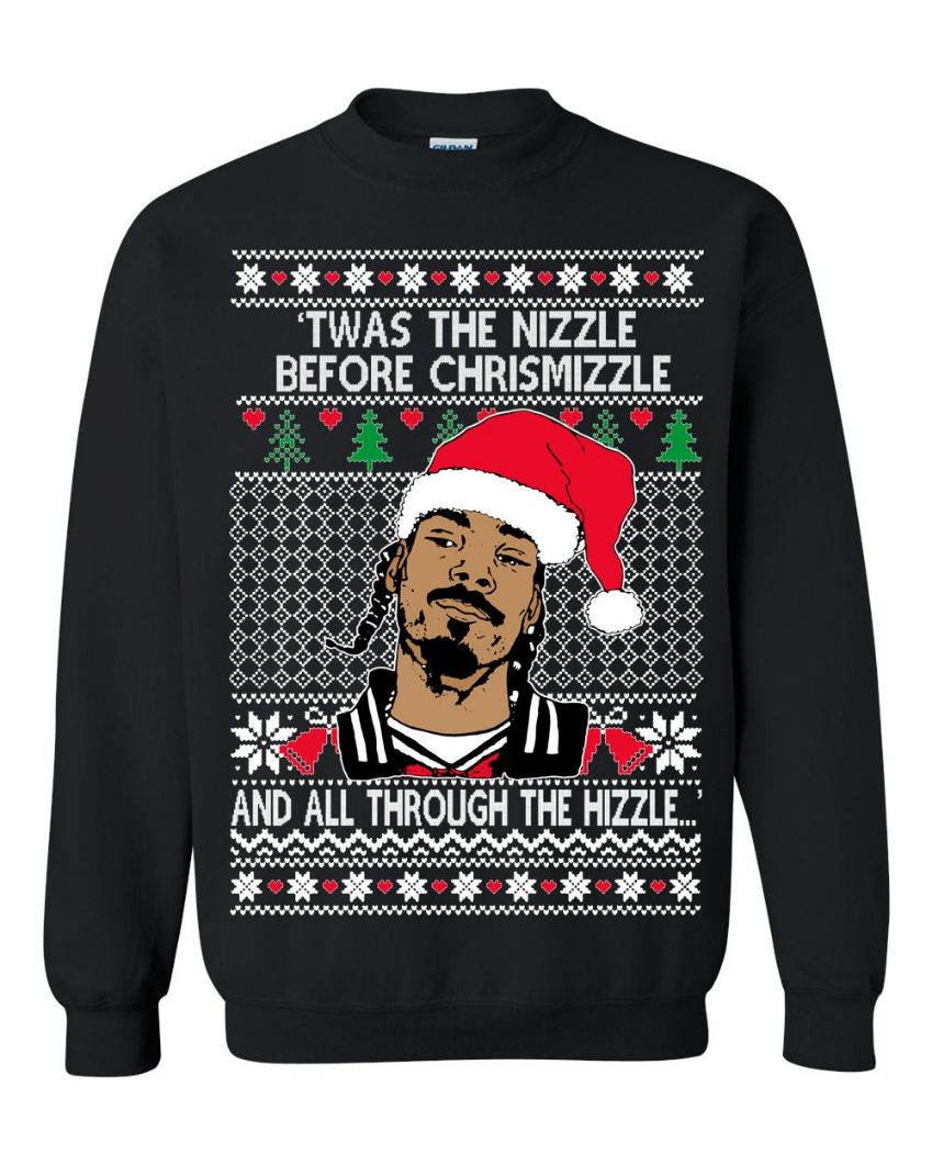 Snoop Dogg 'Twas The Nizzle Before Chrismizzle Ugly Christmas Sweater Snoop Dogg 'Twas The Nizzle Before Chrismizzle Ugly Christmas Sweater