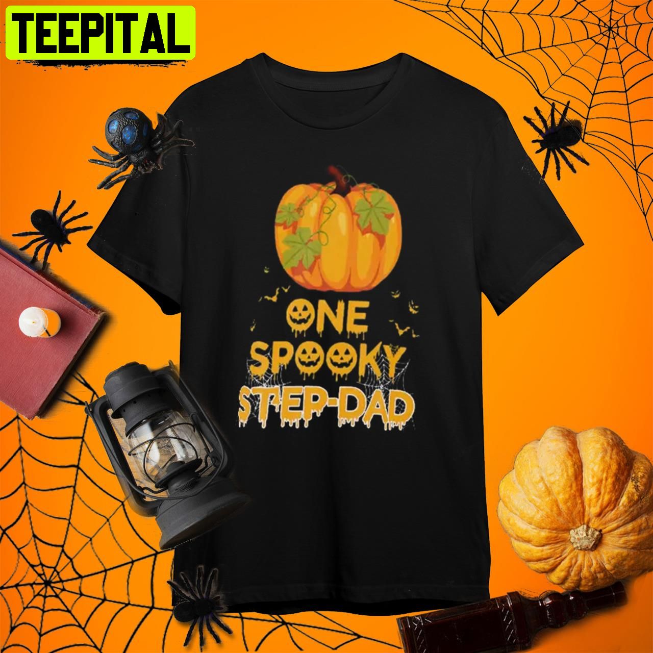 Stepdad One Spooky And Pumkin Halloween Retro Art Unisex T-Shirt Stepdad One Spooky And Pumkin Halloween Retro Art Unisex T-Shirt
