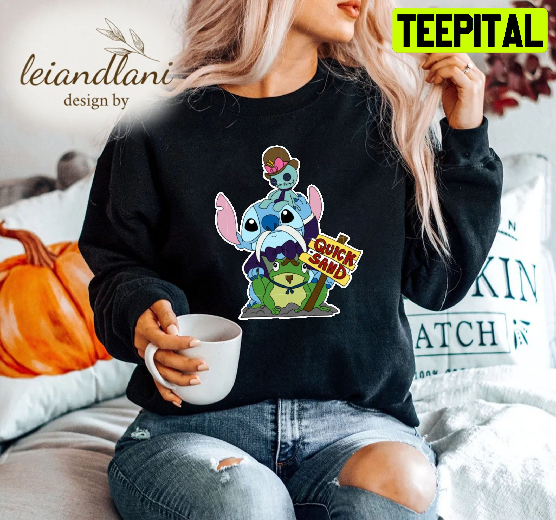 Stitch And Scrump Quick Sand Haunted Mansion Horror Disney Sweatshirt Stitch And Scrump Quick Sand Haunted Mansion Horror Disney Sweatshirt