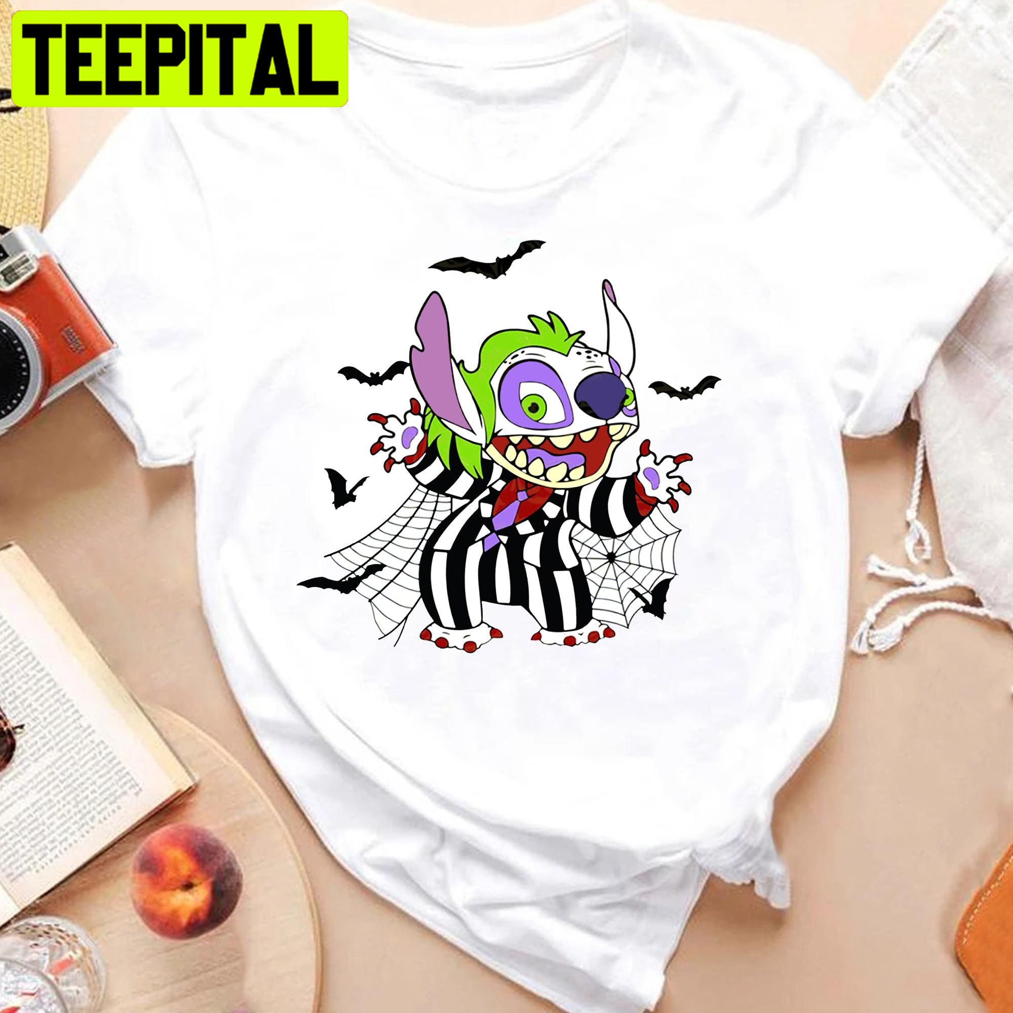 Stitch Joker Halloween Movie Character Vintage Trending Unisex T-Shirt Stitch Joker Halloween Movie Character Vintage Trending Unisex T-Shirt