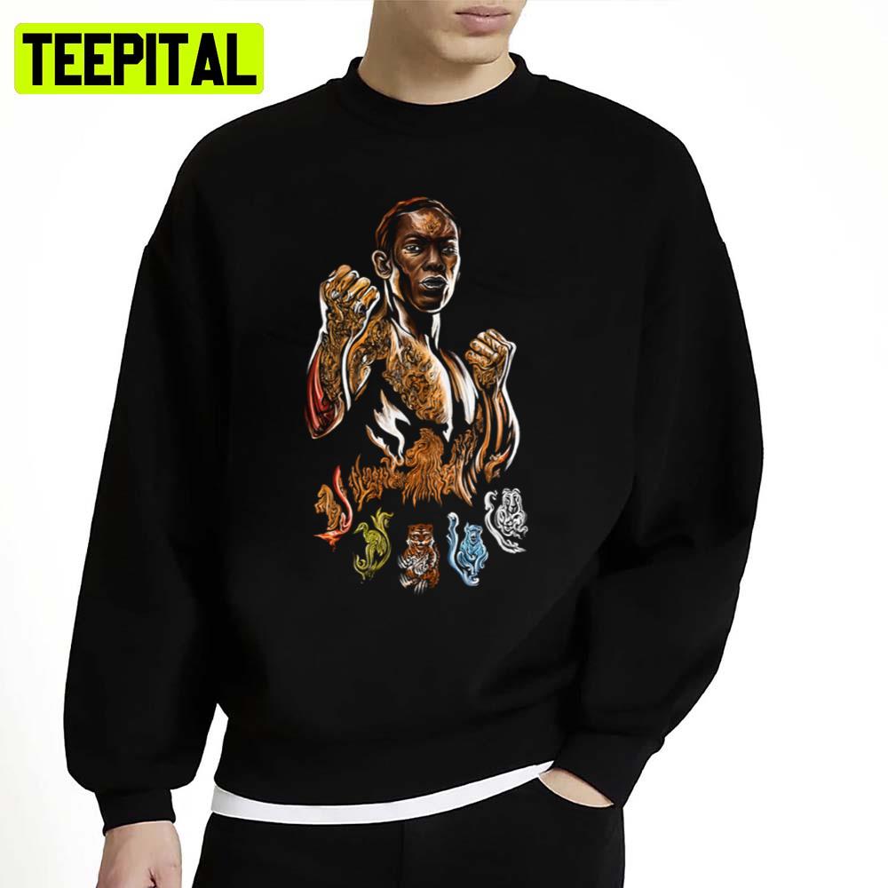 Symbols Mixed Israel Adesanya Colorful Art Unisex Sweatshirt Symbols Mixed Israel Adesanya Colorful Art Unisex Sweatshirt