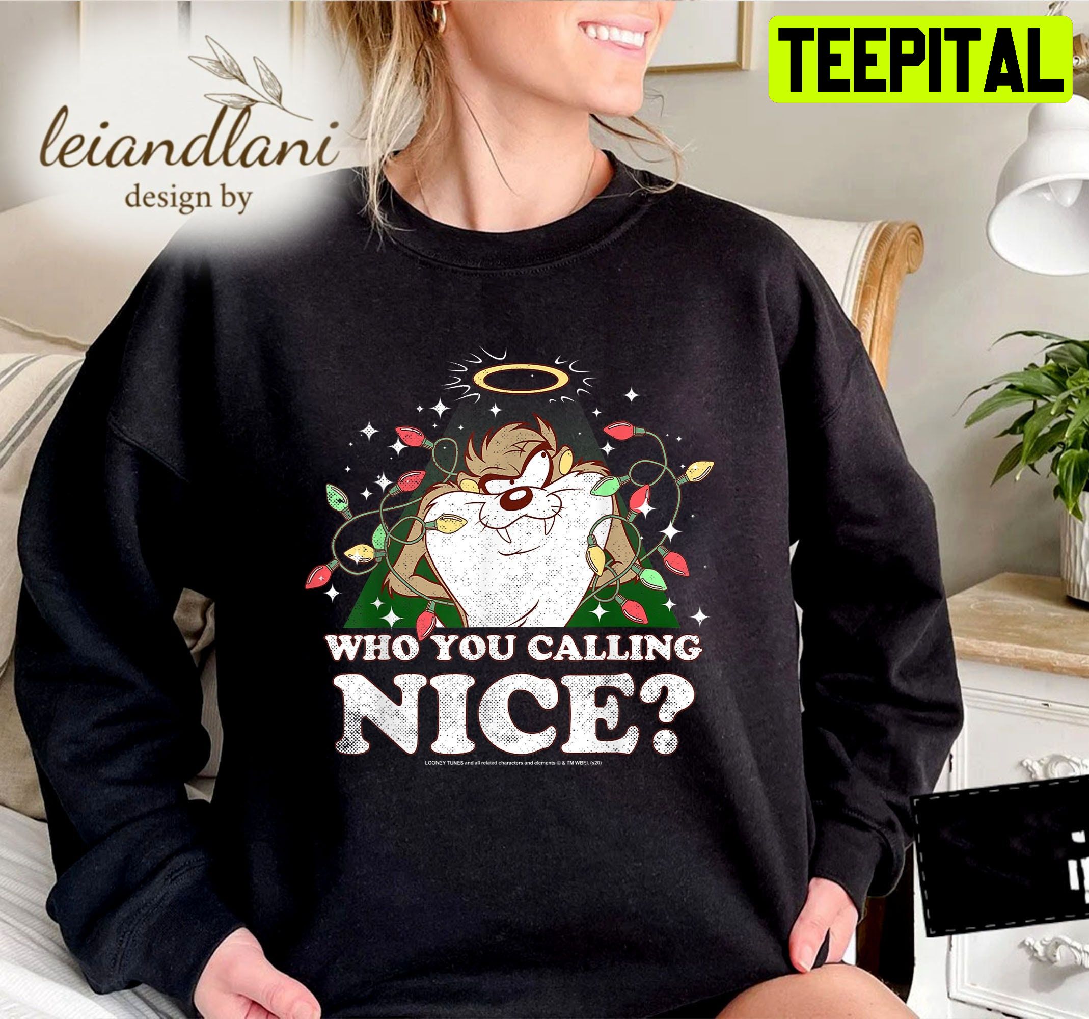 Taz Who You Calling Nice Space Jam New Legacy Looney Tunes Christmas Sweatshirt Taz Who You Calling Nice Space Jam New Legacy Looney Tunes Christmas Sweatshirt