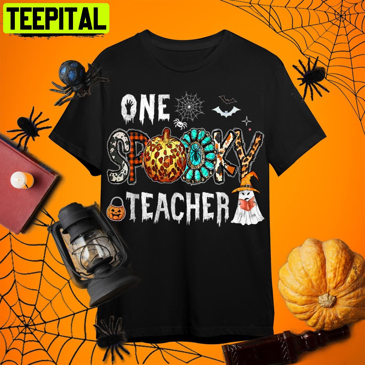 Teacher Pumpkins Autumn Thanksgiving Halloween Teacher Retro Art Unisex T-Shirt Teacher Pumpkins Autumn Thanksgiving Halloween Teacher Retro Art Unisex T-Shirt