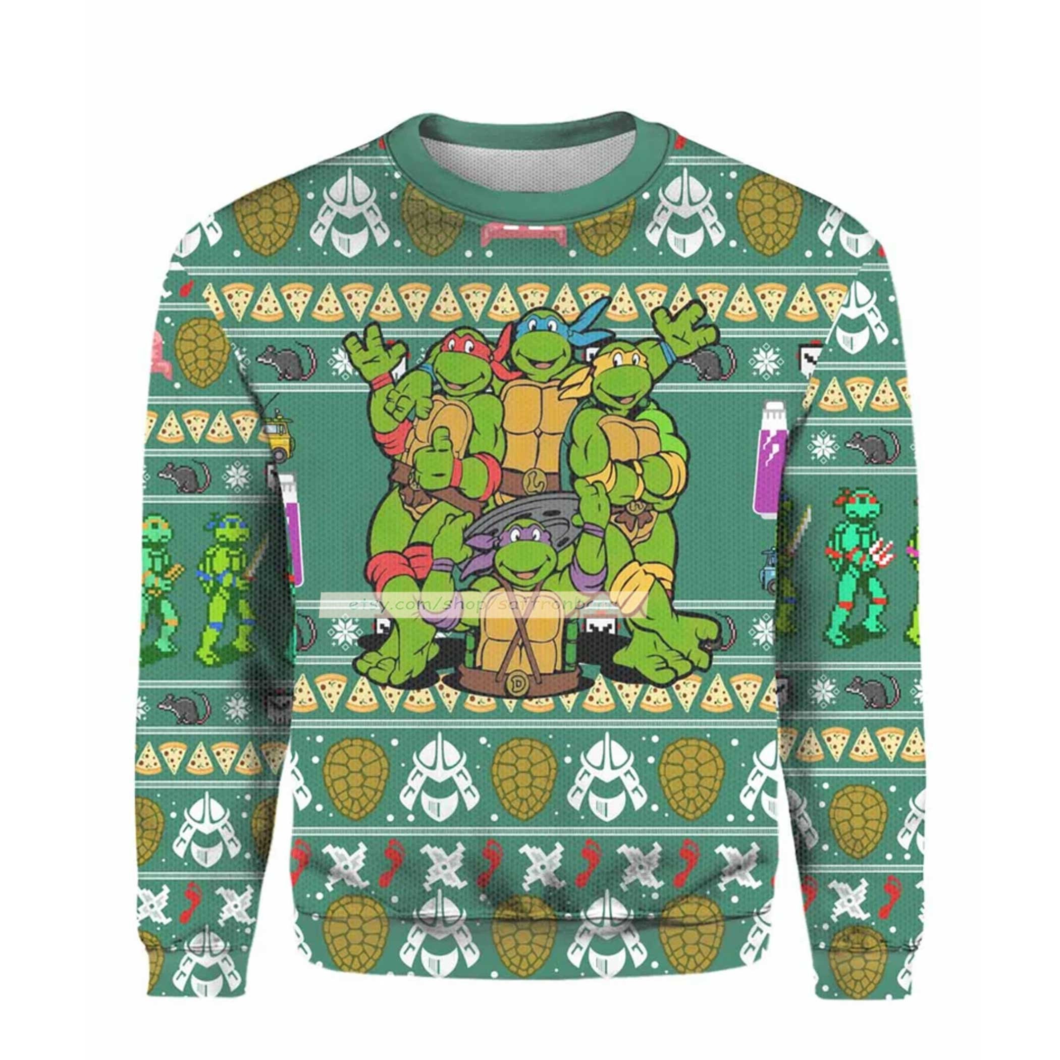 Teenage Mutant Ninja Turtles Heroes Ugly Christmas 3D Sweater Teenage Mutant Ninja Turtles Heroes Ugly Christmas 3D Sweater