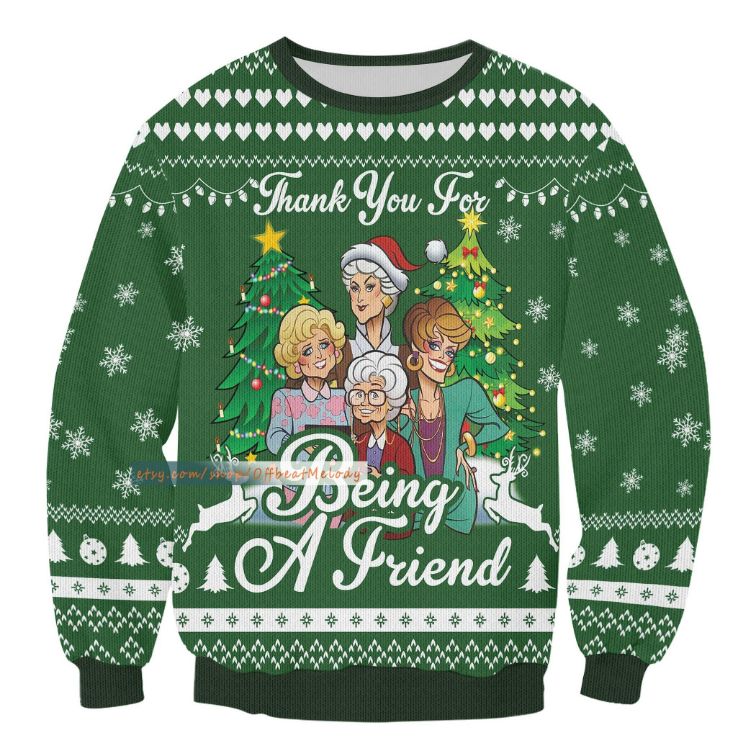 Thank You for Being A Friend Golden Girls Ugly Christmas Sweater Thank You for Being A Friend Golden Girls Ugly Christmas Sweater