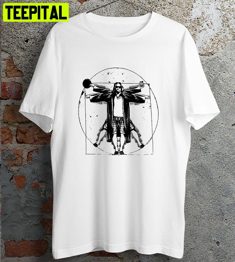 The Big Lebowski Vitruvian The Dude Retro Design T-Shirt The Big Lebowski Vitruvian The Dude Retro Design T-Shirt