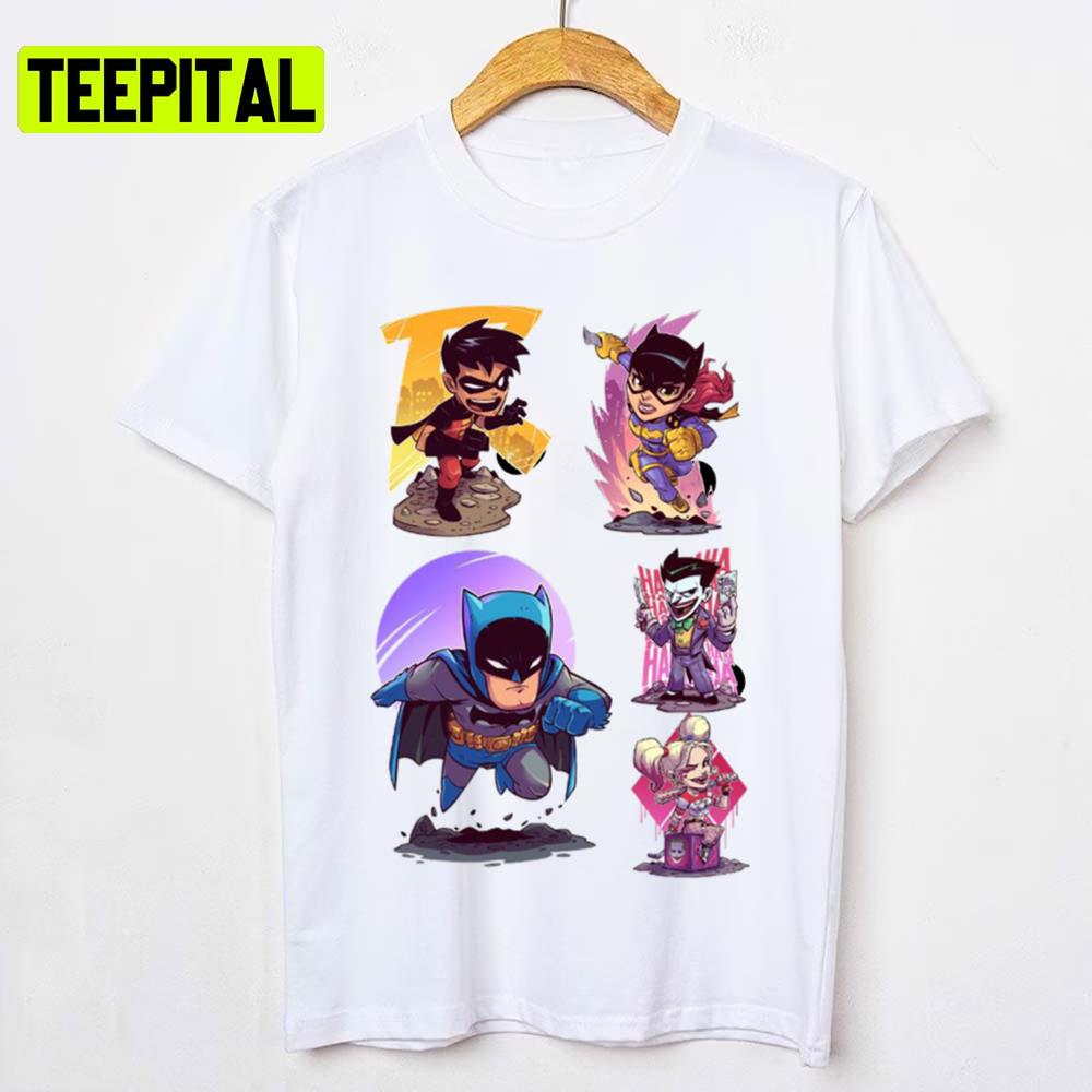 The Chibi Characters Of Dc University Unisex T-Shirt The Chibi Characters Of Dc University Unisex T-Shirt