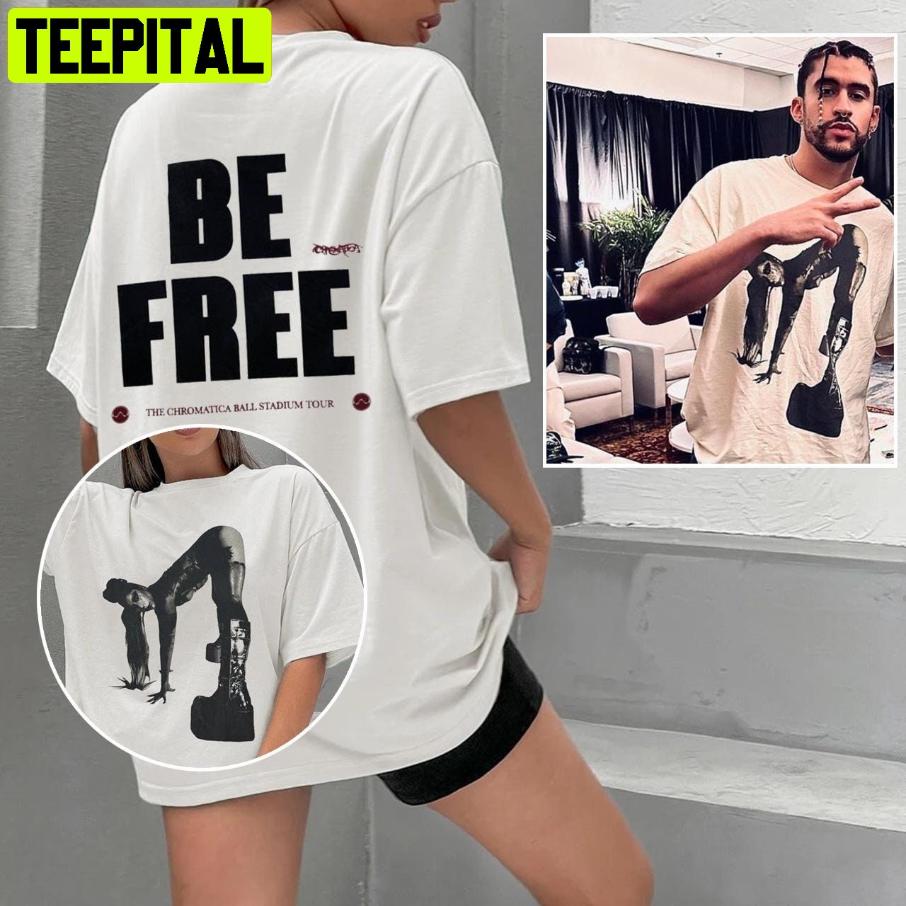 The Chromatica Ball Be Free Bad Bunny Washington Lady Gaga Unisex T-Shirt The Chromatica Ball Be Free Bad Bunny Washington Lady Gaga Unisex T-Shirt