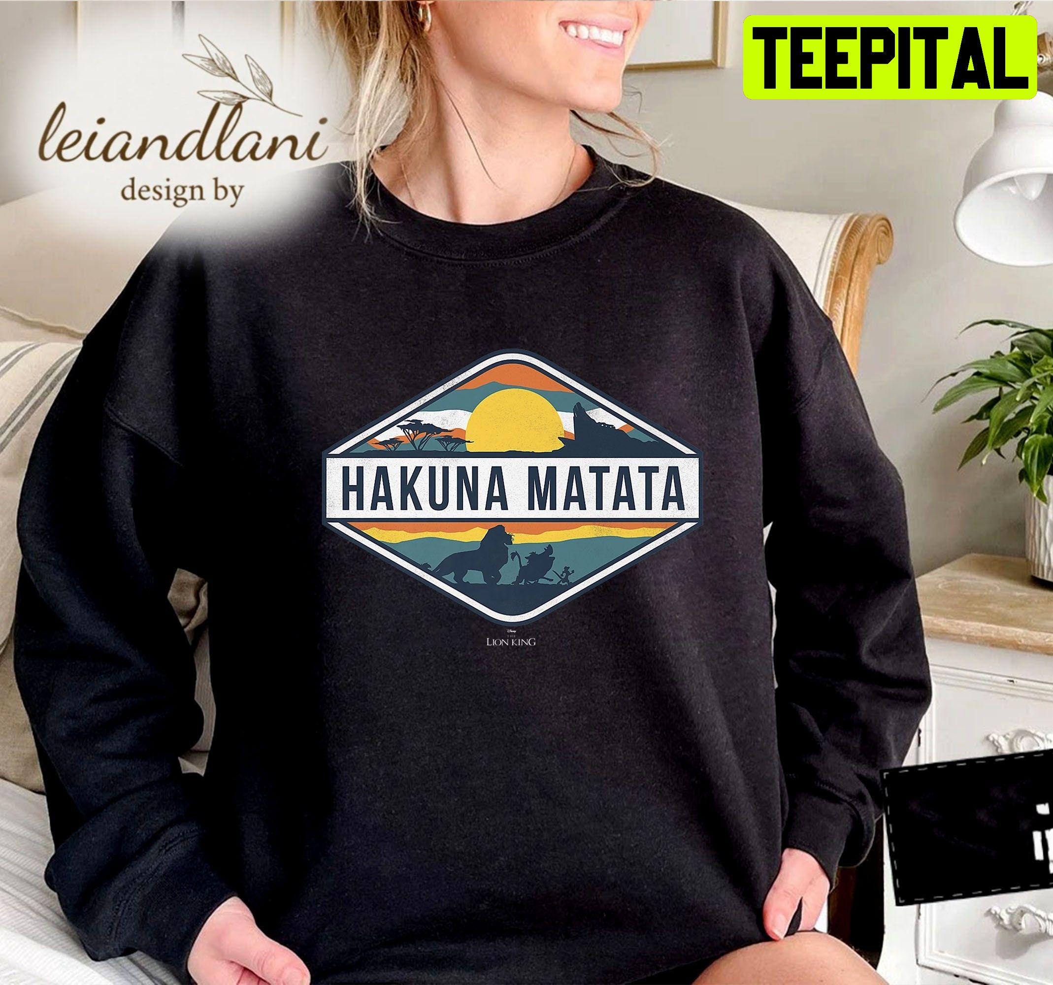 The Lion King Hakuna Matata Diamond Logo Simba Disney Sweatshirt The Lion King Hakuna Matata Diamond Logo Simba Disney Sweatshirt