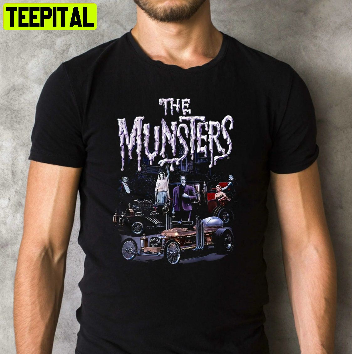 The Munsters Family Scary Movie Retro Design T-Shirt The Munsters Family Scary Movie Retro Design T-Shirt