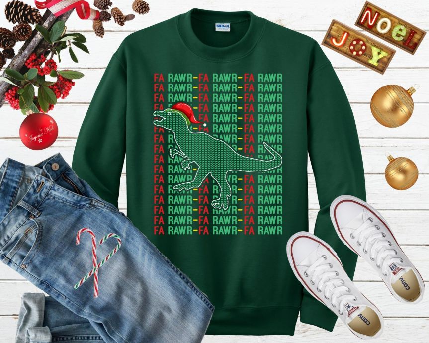 T-Rex Dinosaur Ugly Christmas Sweater T-Rex Dinosaur Ugly Christmas Sweater