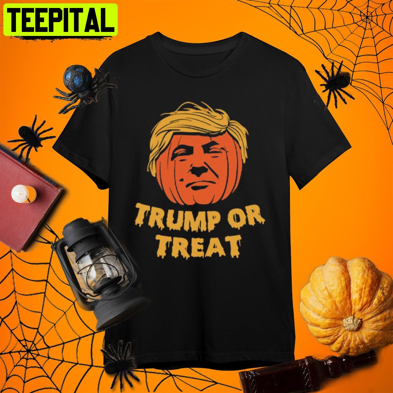 Trump Or Treat Halloween Funny Trump Halloween S Retro Art Unisex T-Shirt Trump Or Treat Halloween Funny Trump Halloween S Retro Art Unisex T-Shirt