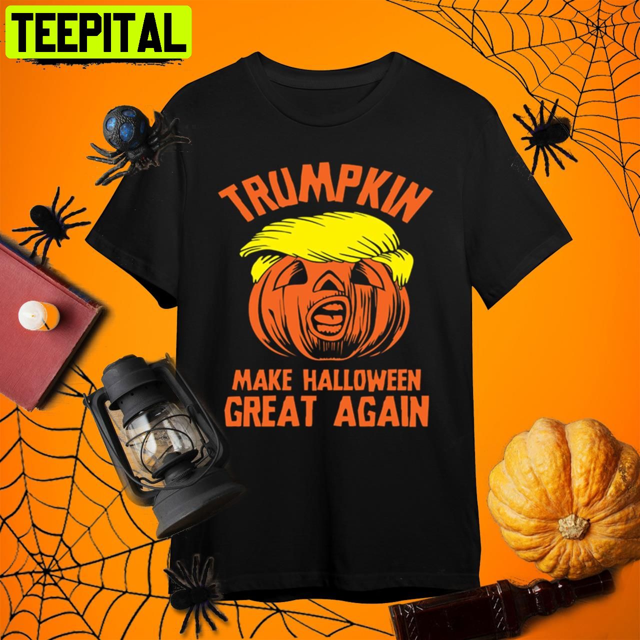 Trumpkin Pumkin Scares Halloween Retro Art Unisex T-Shirt Trumpkin Pumkin Scares Halloween Retro Art Unisex T-Shirt